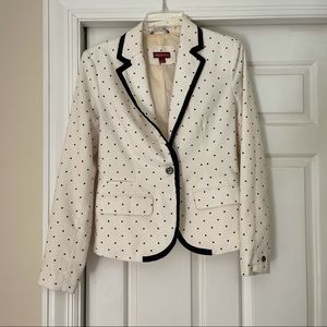 Merona White w/ Black Polka Dots Blazer
